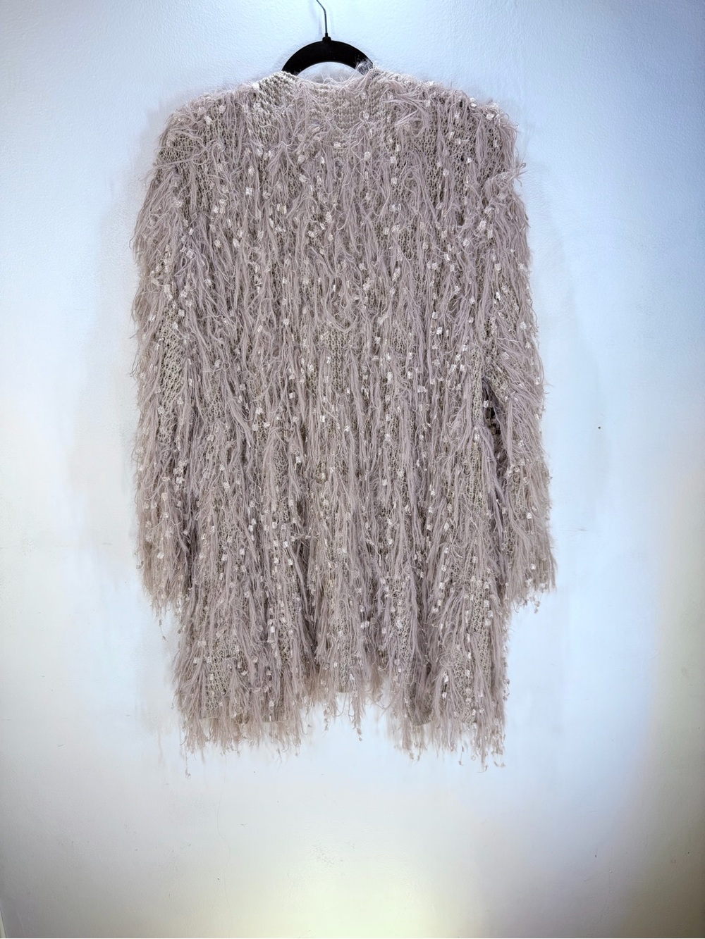 Altar'd State Blush Fringe Shag Cardigan Duster Layering Piece - Picture 3 of 7
